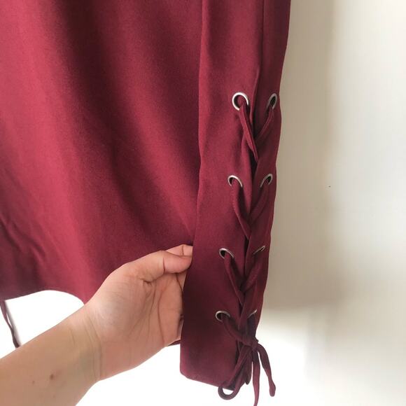 Cupcakes & Cashmere Burgundy Shift Dress Sleeveless Wine Red Purple Size Small - Picture 4 of 8